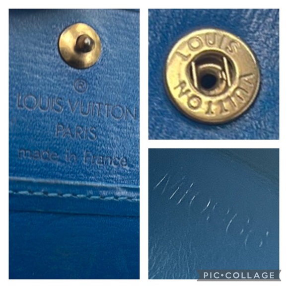 Authentic Louis Vuitton Epi Porte Monnaie Boite Blue Leather Coin Purse Wallet - Picture 9 of 13